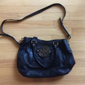 Tory Burch pebbled leather black bag